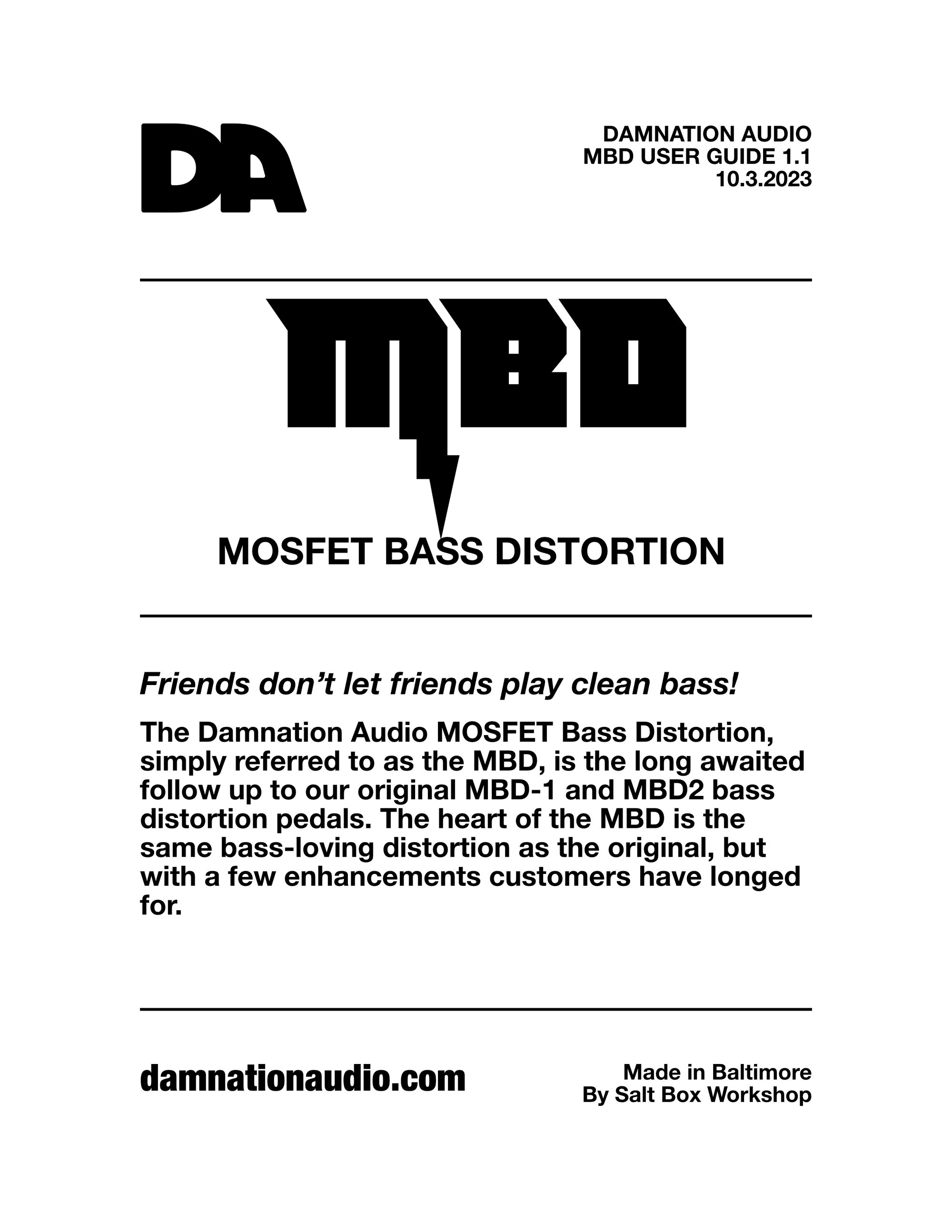 Damnation Audio」からベース用に特化したペダル4機種が発売！